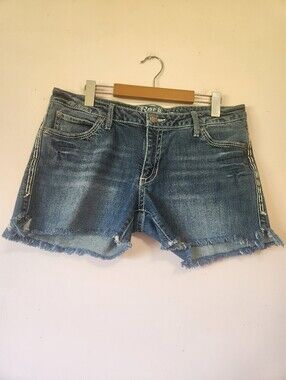 Wrangler Rock 47 Ultra Low Rise Y2K Rhinestone Embellished Western Denim Shorts